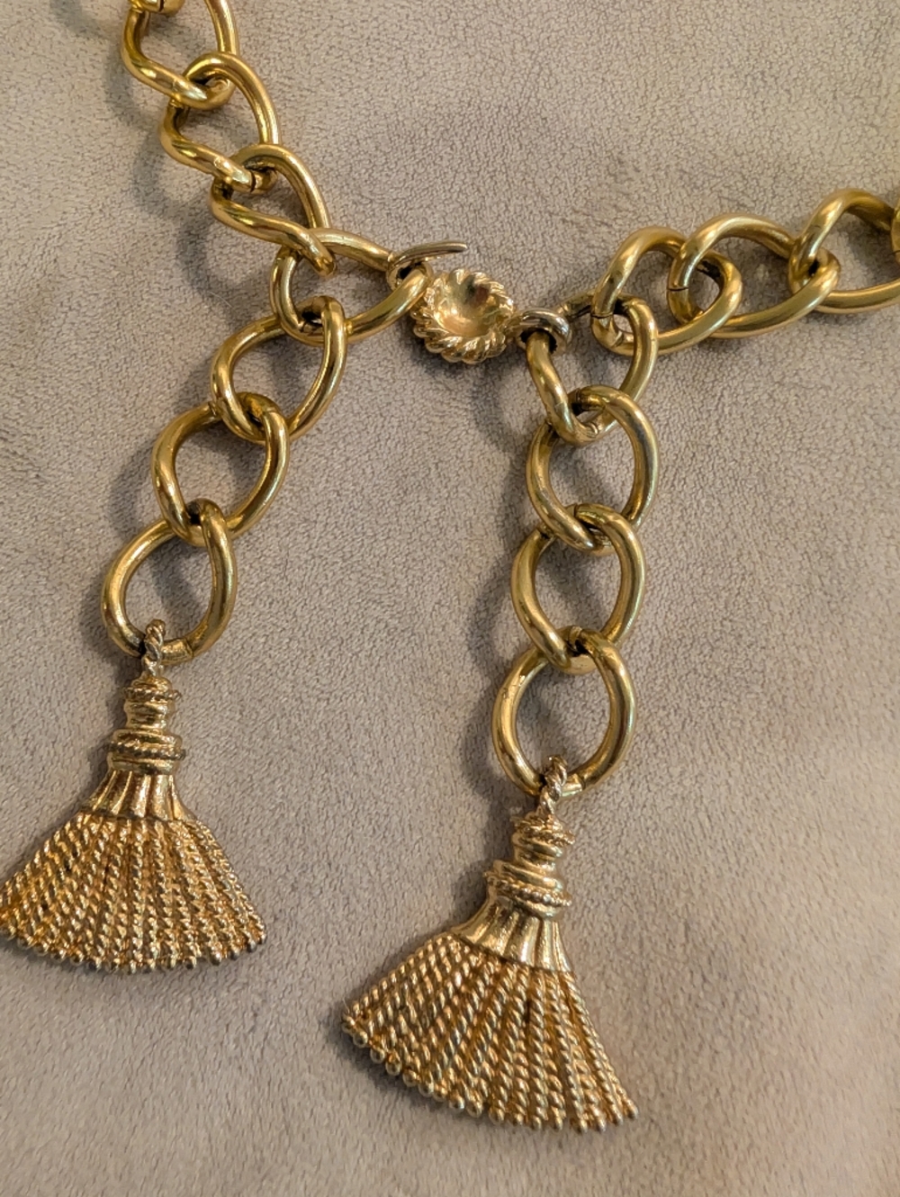 Vintage  Gold Chain Belt Tassel Belt